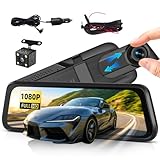 SIXWIN 1080P Spiegel Dashcam Auto mit Rückfahrkamera 9.66 '' HD Touch Screen...