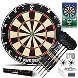 KESSER® Dartscheibe Kork mit 9 Dartpfeile Professional Dartboard + 21 Pro...