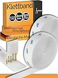 Klettband Selbstklebend Extra Stark Outdoor & Indoor 20mm x 5m weiß (3M...