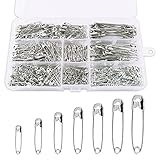 Redamancy 460 Stück Sicherheitsnadeln, 7 Größen Sicherheit Pins, Silber...