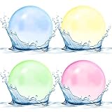 4 Stück Transparenter Wasserblasenball,Wasserball Hüpfballon,Aufblasbarer...