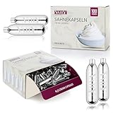Vaily Sahnekapseln 100er Pack - N2O Kapseln für Sahnespender und Sahnesyphons -...