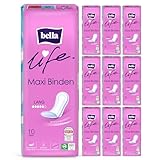 bella life Maxi Damenbinden Lang | dermatest: SEHR GUT | atmungsaktive Binden...