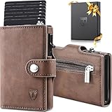 TENBST Slim Wallet mit Münzfach, Geldbörse Herren RFID Schutz, Kunstleder...