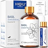 HIQILI Basilikumöl 100ml, Rein & Naturliches Ätherisches Basilikum Öl für...