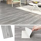 Livelynine PVC Bodenbelag Selbstklebend Grau Vinylboden Selbstklebend Holzoptik...