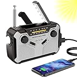 Solar Radio, AM/FM Tragbar Kurbelradio Dynamo Notfallradio mit 4000mAh...