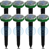 Ultrasonic Maulwurfschreck, Solar Maulwurfabwehr 8 stück,IP65 wasserdichter...