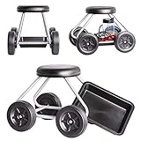 UPP Rollsitz Easy Work bis 130 kg belastbar | Gartenwagen mit 40 cm hohem...