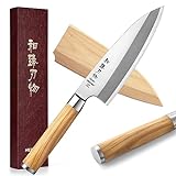 HEZHEN 18CM Deba Messer,Messer Asiatischer Art, Japanischer Stil Schmiedestahl...