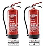 2 Pulver-Feuerlöscher – Protex PDE 6 Pulverfeuerlöscher – 6 kg - für die...