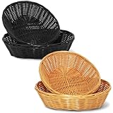 Jomdjmskes 4 Stück Brotkorb Geflochten, Weidenkörbchen, Brötchenkorb Brotkorb...