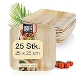 Moritz & Moritz Palmblatt Teller eckig 25 x 25 cm - 25 Nachhaltige Einwegteller...