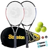 Senston Tennisschläger Set für Erwachsene - 68,6 cm, 2 Spieler mit 3 Bällen,...
