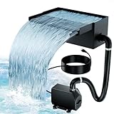Biling Teich Wasserfall für Gartenteich, 20cm Edelstahl Teichwasserfall Set 40W...