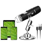 WADEO WiFi USB Digitales Mikroskop 50X-1000X Vergrößerung, Tragbares Mikroskop...