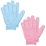 WLLHYF 2 Paar Peeling-Handschuhe, Badehandschuhe, doppelseitig, Dusche, Spa,...