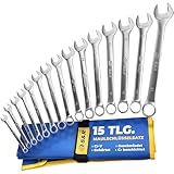 S&R Ring-Maulschlüssel Satz 15-teilig, Schraubenschlüssel 6-22 mm,...