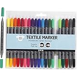 Creativ Textilmalstifte, Strichstärke: 2,3 und 3,6 mm, Sortierte Farben, 20...