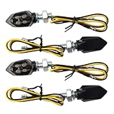 4 Stück Motorrad Blinker 12V LED Mit E Nummer, Mini 5 LED M8 E-Mark E24...