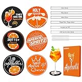 ZIENZENGYA 14 Stück Aperol Spritz Geschenk(6 Aperol Filzuntersetzer, 6 Stück...