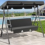 YITAHOME Hollywoodschaukel, 3 Sitzer Outdoor Hollywoodschaukeln mit...