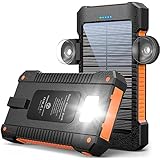 Solar Powerbank 26800 mAh mit Saugnapfhalterung, Solar Ladegerät Externe Akkus...