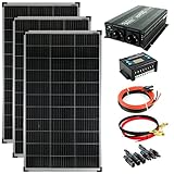 SOLARTRONICS Inselanlage Komplettset: 3x 140W monokristalline Solarmodul + 1500W...
