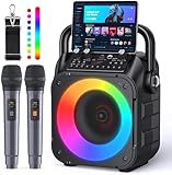 Wowstar Karaoke Maschine mit 2 Mikrofone, Tragbaren Bluetooth Lautsprecher Box...