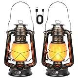 LED Vintage Laternen, Weinsamkeit 2 Pack Realistische Flackerflamme Hängende...