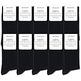 Occulto Damen 100% Baumwolle Socken 10er Pack (Modell: Inge) 10 Paar | Schwarz...