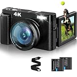 4K Digitalkamera Fotoapparat 48MP Kompaktkamera Fotokamera mit 3' 180°...