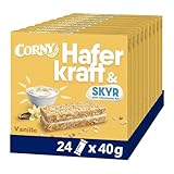 Haferriegel Corny Haferkraft Skyr Vanille, ohne Zuckerzusatz, 24x40g (Verpackung...