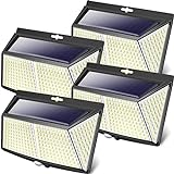 LOTMOS 【4 Stücke】 Solarlampen für Außen mit Bewegungsmelder, 308 LED 3...