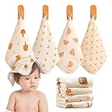 Caiery 8pcs Baby Musselin Waschlappen, Baby Badetücher/Weiche Neugeborene Baby...