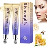 Vibbang 2 Stück Kollagen+Bienengift Augencreme Roll, Bienengift Augencreme,...
