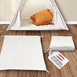 LIONHERZ® Tipi-Matte mit Bänder 120x120cm | gepolsterte Bodendecke für...