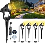 LAMPELIP Gartenbeleuchtung Mit Strom, 4er Pack/14M Gartenstrahler Led Außen...