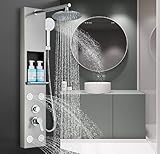 Duschsäule aus Edelstahl mit Massagedüsen Säule Wanddusche multifunktional...