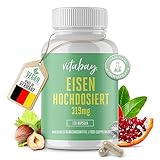 Vitabay Eisen Hochdosiert - 120 VEGANE Eisen Kapseln - 319 mg Eisenbisglycinat -...