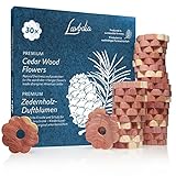 Lavodia Zedernholz Ringe - 30 Premium Zeder Blumen für den Kleiderschrank -...