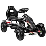 HOMCOM GoKart, Tretfahrzeug, Tretauto mit Handbremsen, Kinderfahrzeug mit...