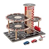 Parkhaus Spielset aus Holz von Hape | Autogarage auf DREI Ebenen mit Autos und...