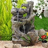 Gartenbrunnen Brunnen Zierbrunnen Zimmerbrunnen Brunnen mit LED-Licht 230V...