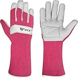 WFX Lange Gartenhandschuhe aus Leder für Damen, Herren, Damen, langlebig,...