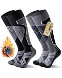 Niorasen 2 Paar Merino Skisocken Herren Damen, Thermo Snowboard Socken,...