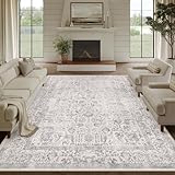 HUGEAR Vintage Grau Waschbarer Teppich Wohnzimmer 240x300cm Retro Rugs for...