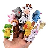 CHSYOO 10 x Klein Tierfiguren Fingerpuppe Samt Handpuppe, Plüschfigur Spielzeug...