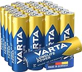 VARTA Batterien AA, Longlife Power, Alkaline, 1,5V, ideal für Spielzeug,...