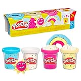 Play-Doh 4er-Pack Konfettiknete – buntes Knet-Set für kreatives Spielen und...